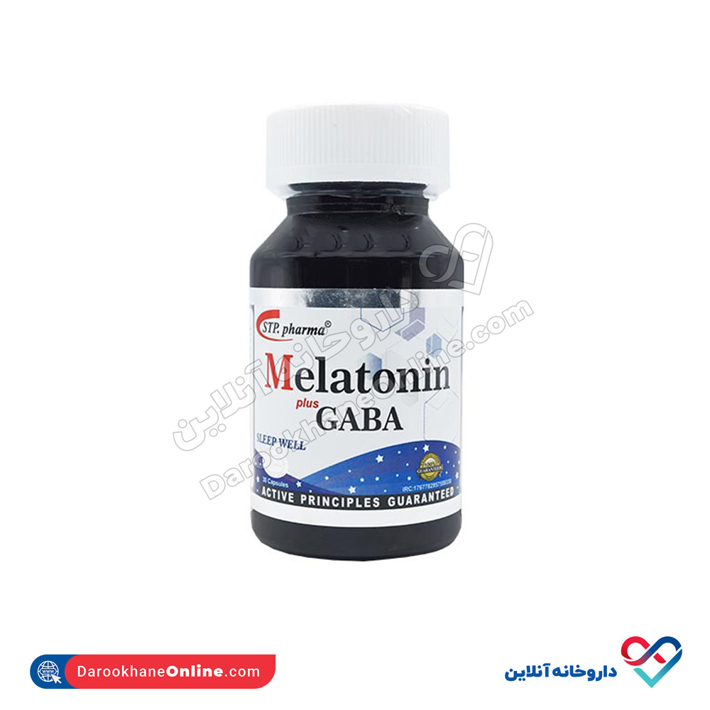 gaba-stp.jpg کپسول ملاتونین + گابا اس تی پی فارما 30 عدد - Image 1